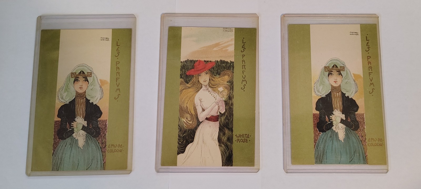 Lot of 3 c1900 Raphael Kirchner Les Parfums Art Nouveau Postcards Antique Origin Lot of 3 c1900 Raphael Kirchner Les Parfums Art Nouveau Postcards Antique Origin