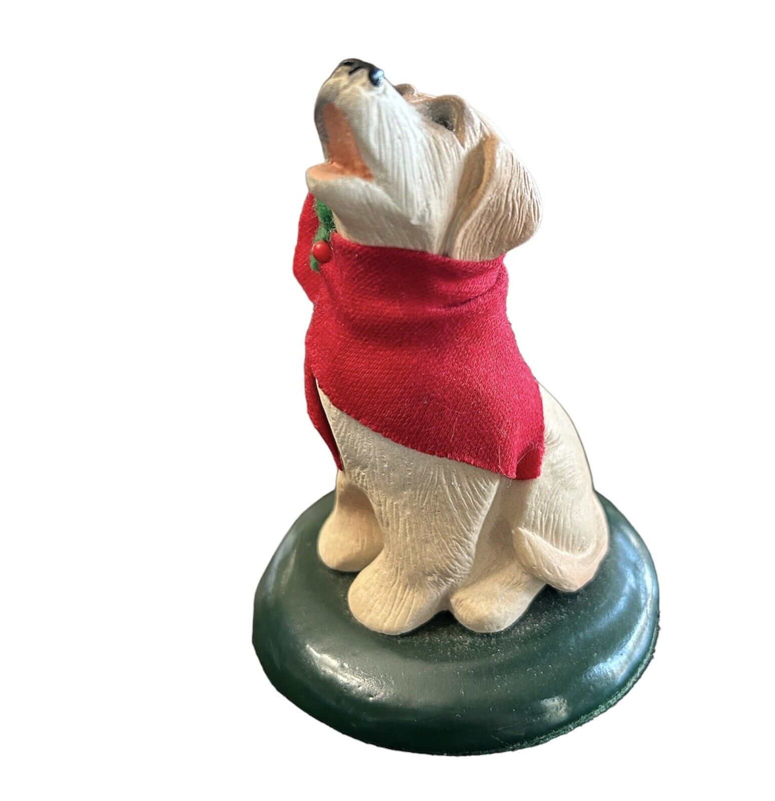 Byers Choice Carolers Dog Yellow Lab Red Scarf Ceramic Labrador Vintage 1993