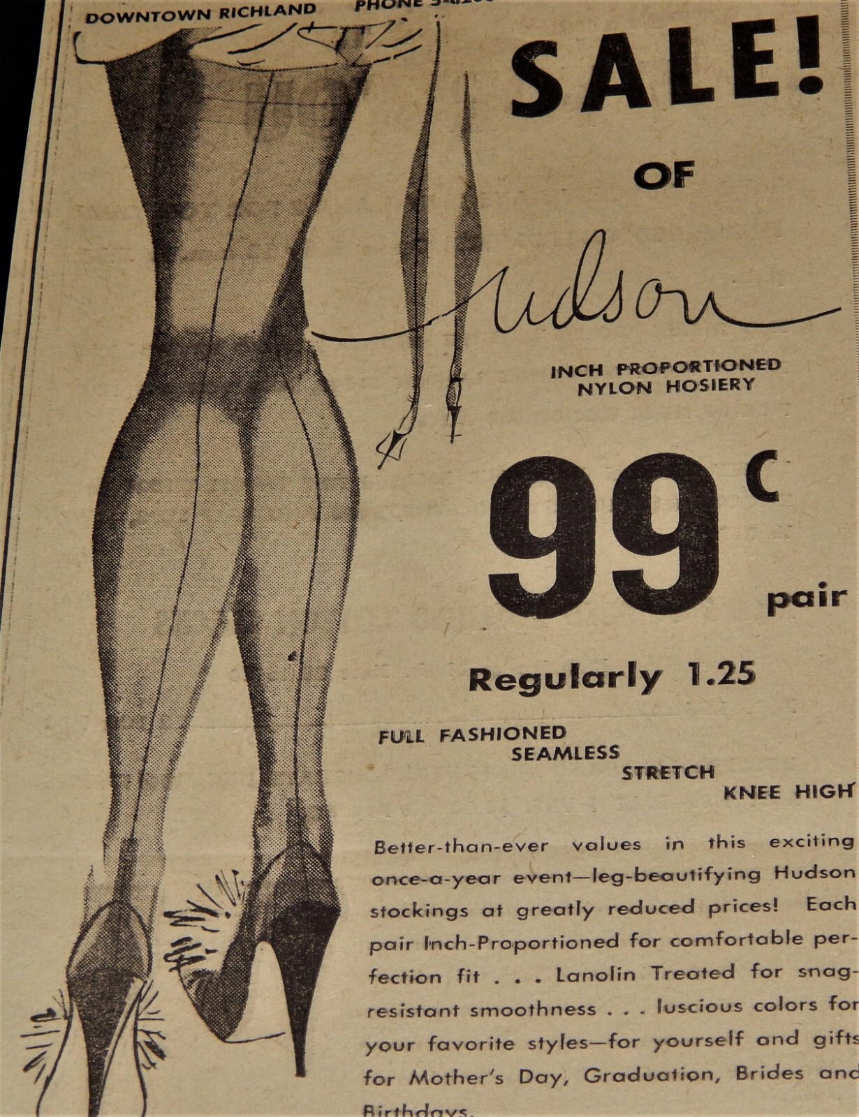 Vintage Advertisement,RICHLAND,WA, 1957, CC ANDERSONS,\ Vintage Advertisement,RICHLAND,WA, 1957, CC ANDERSONS,\
