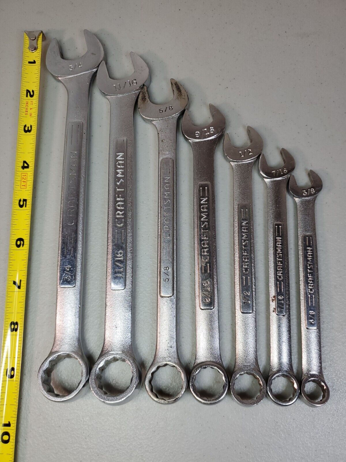 CRAFTSMAN COMBINATION WRENCHES SET, SAE 3/8\