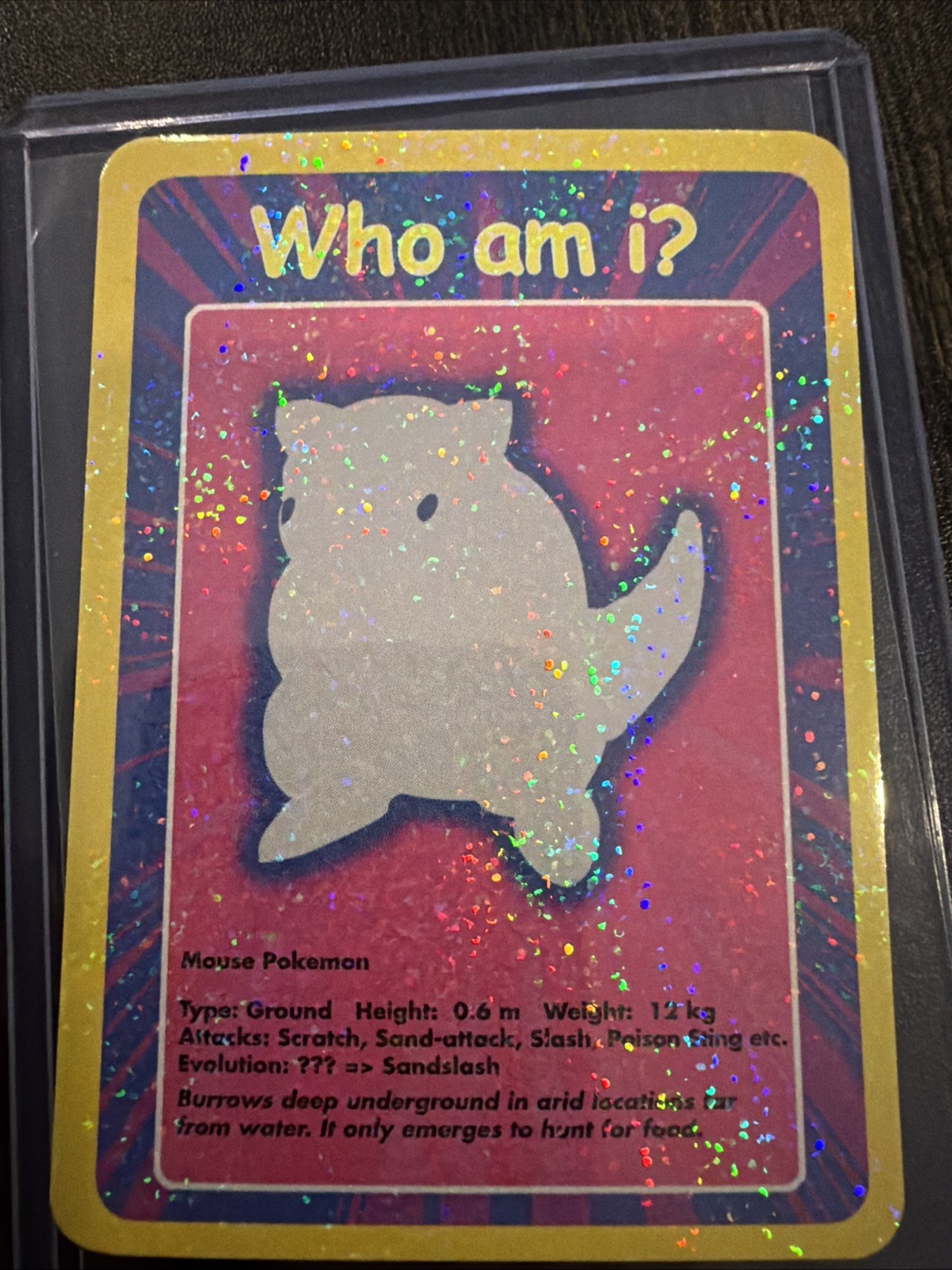 Sandshrew #027 Funskool Who Am I? Holo Pokemon 2004 Vintage Rare US Seller NM+