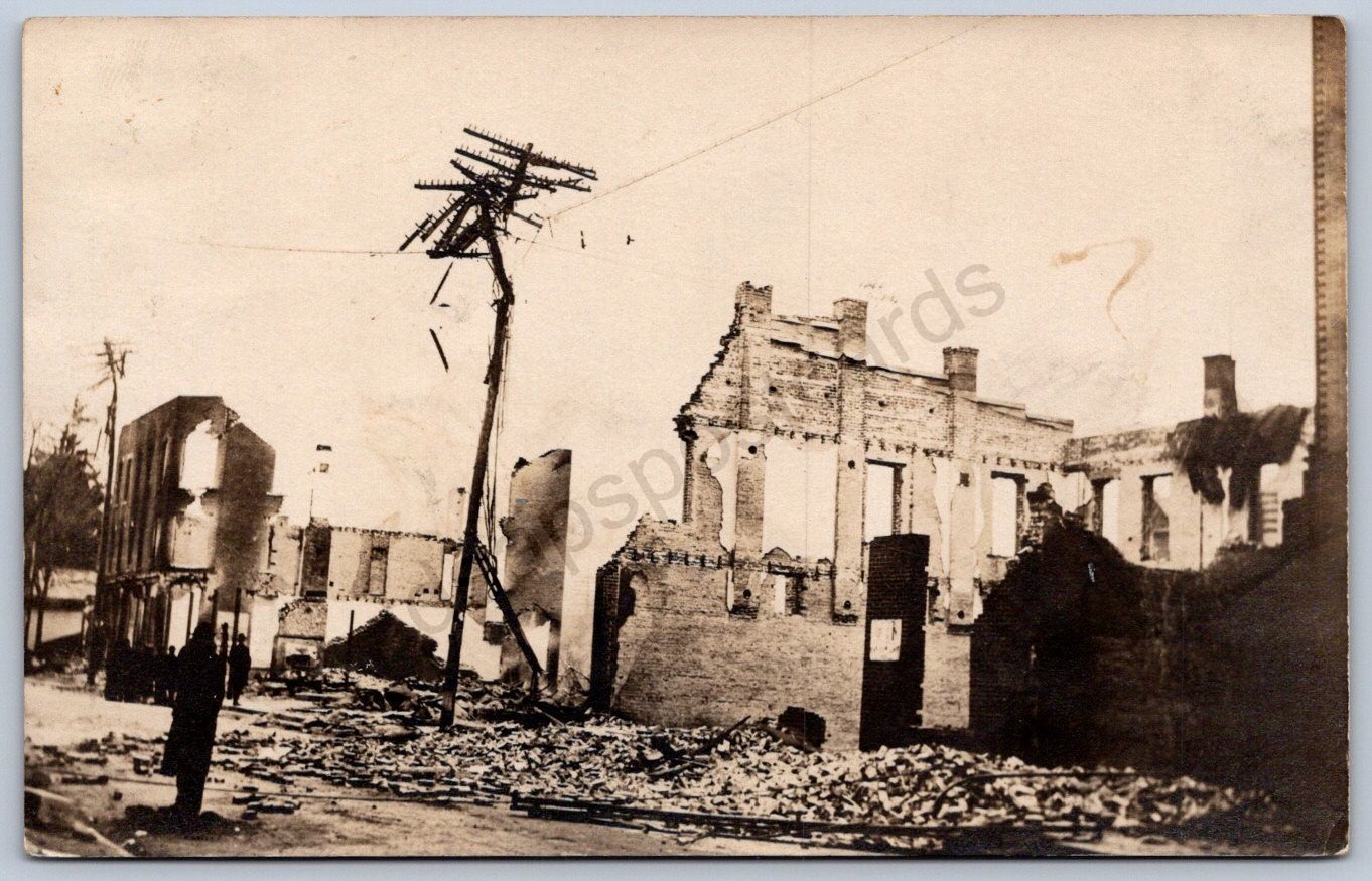 K42/ Martinsburg Ohio RPPC Postcard c1910 Fire Disaster Ruins 301