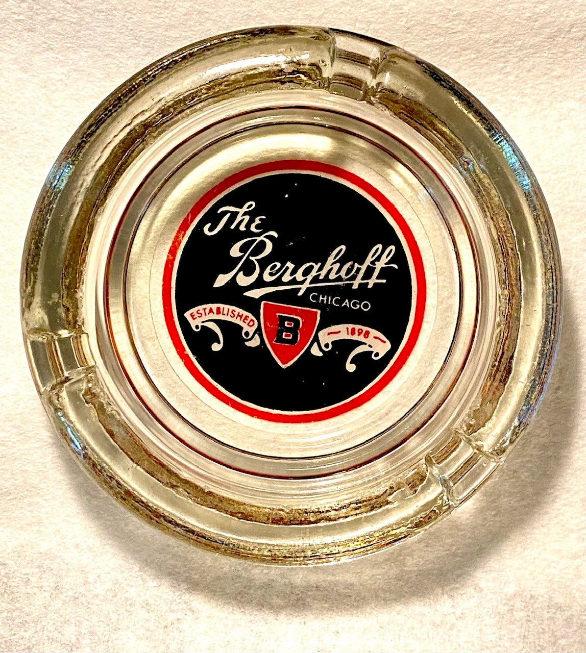 THE BERGHOFF Restaurant Chicago Illinois Vintage Glass Ashtray