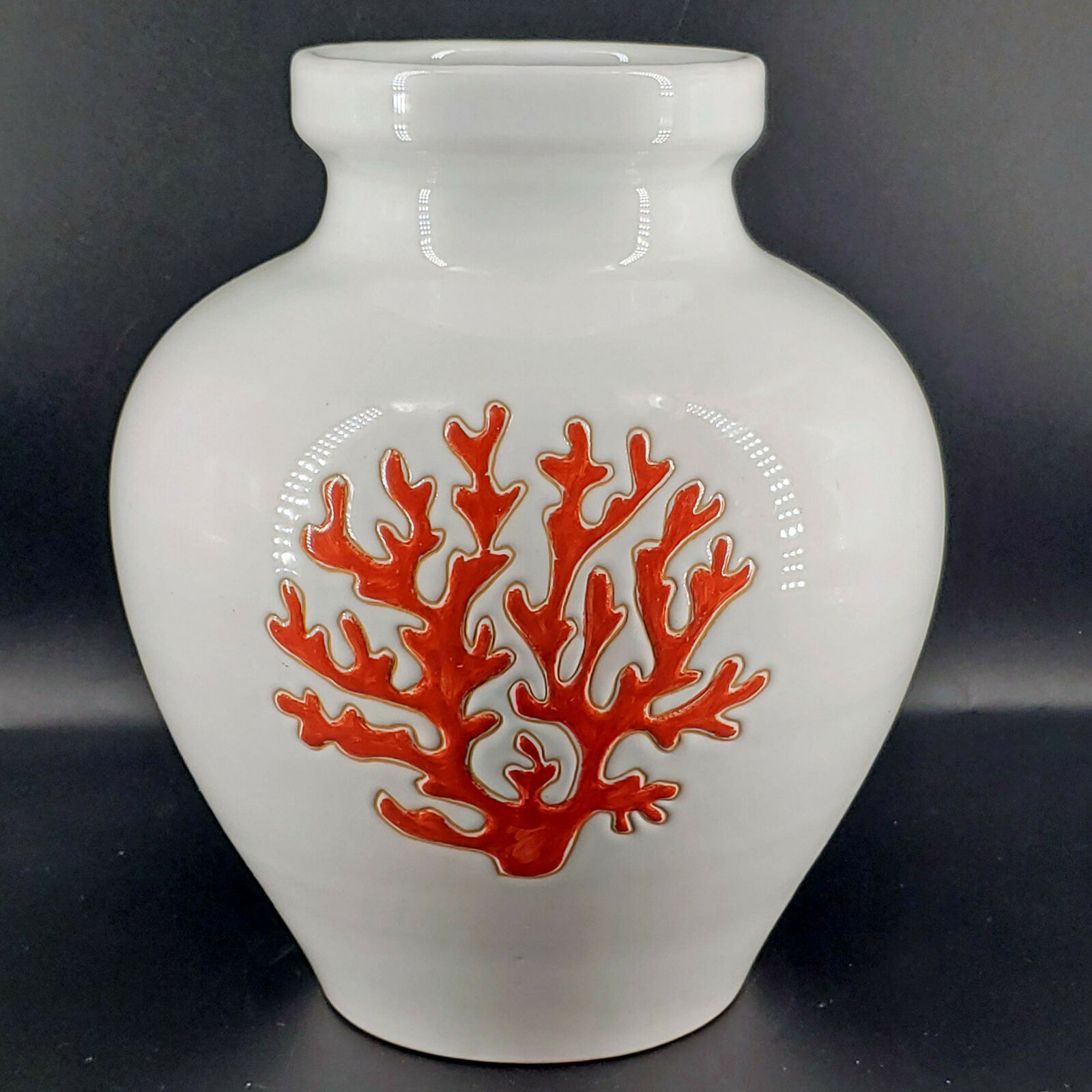 Cerasarda Corallo Hand Made Italy Art Pottery Coral Beach Nautical Motif Vase