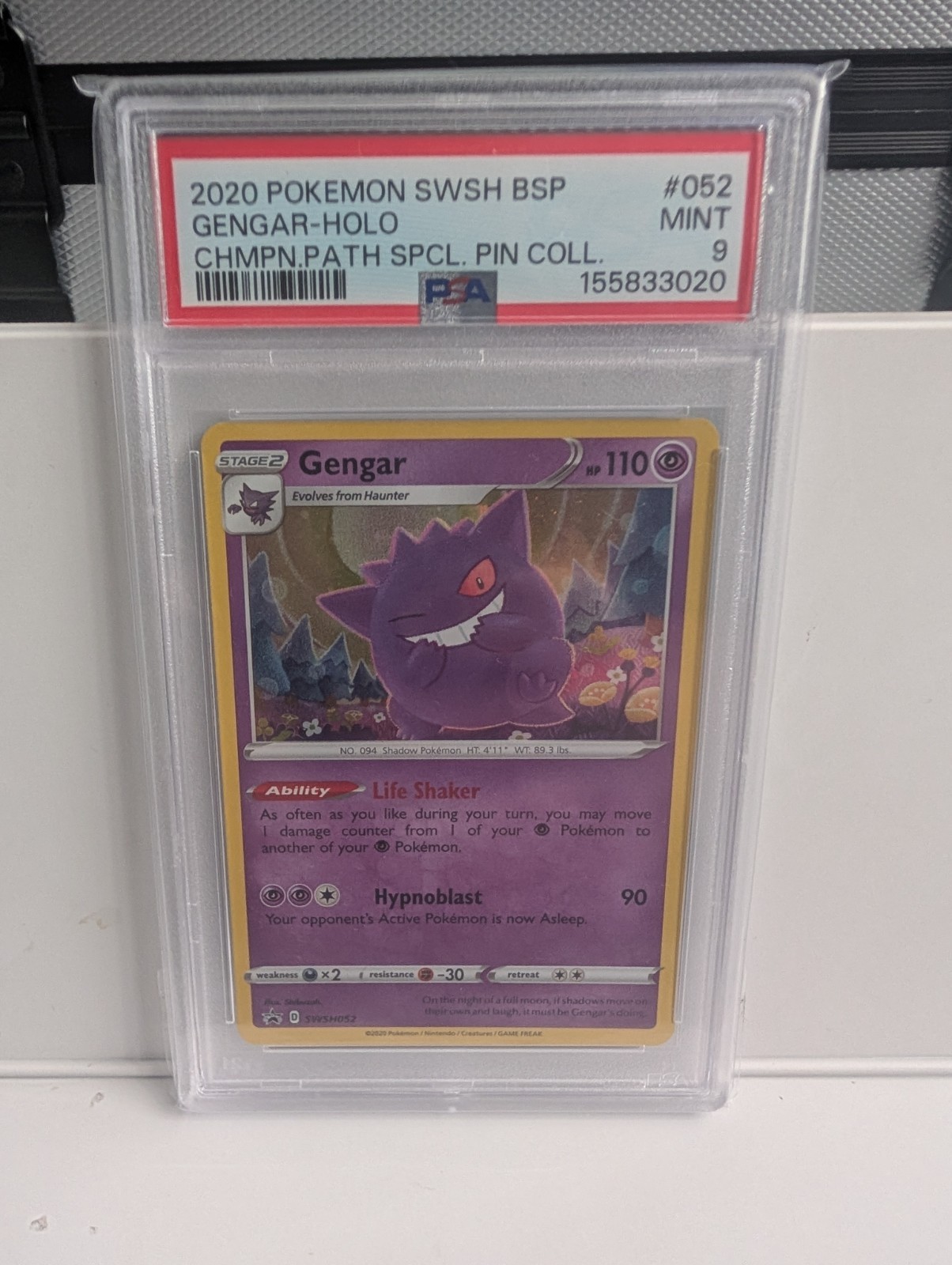 Pokémon TCG Gengar SWSH052 Black Star Promo Holo Card PSA 9 English