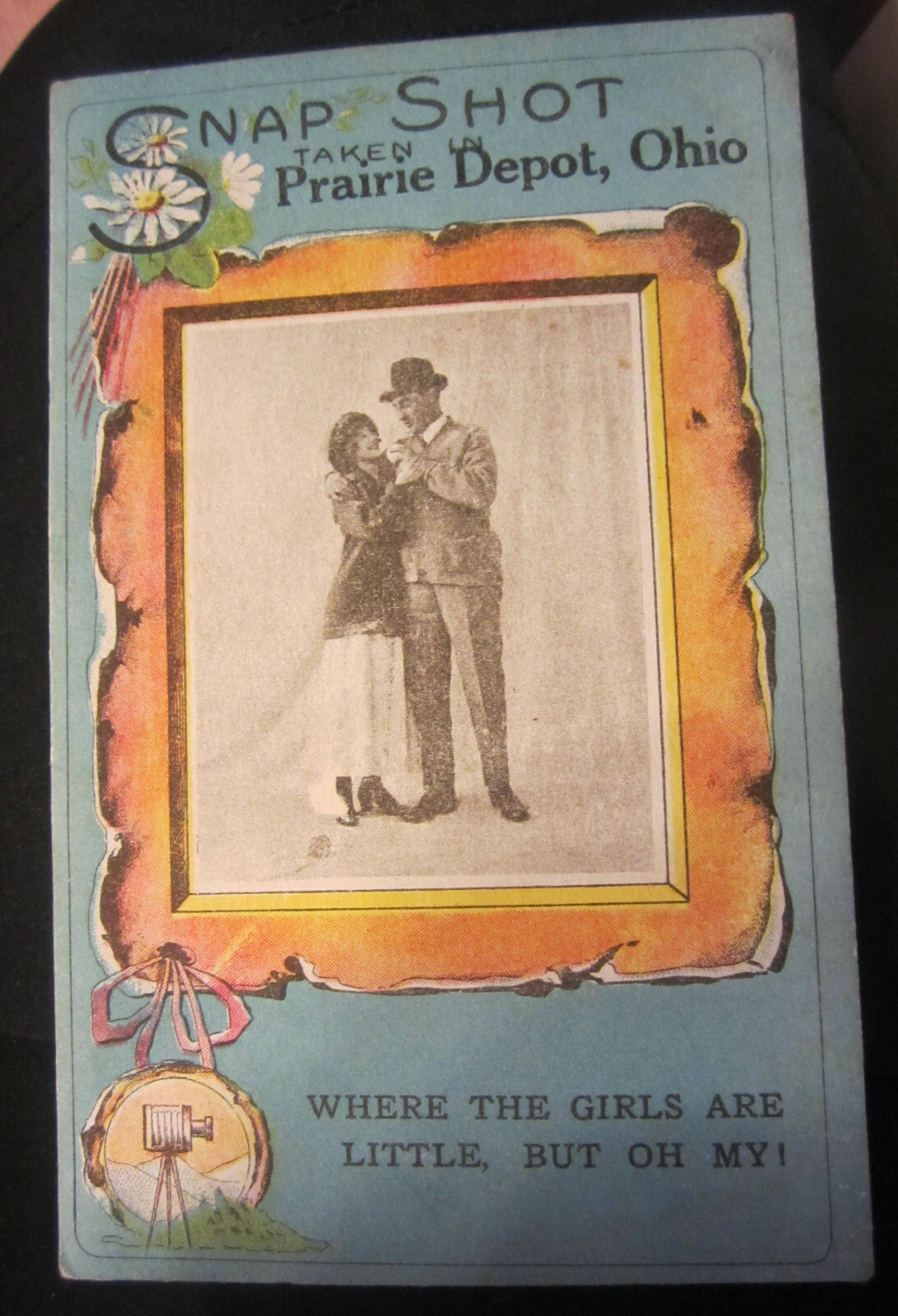 1914 antique Prairie Depot Ohio postmark,Wayne OH snap shot postcard,VTG rare