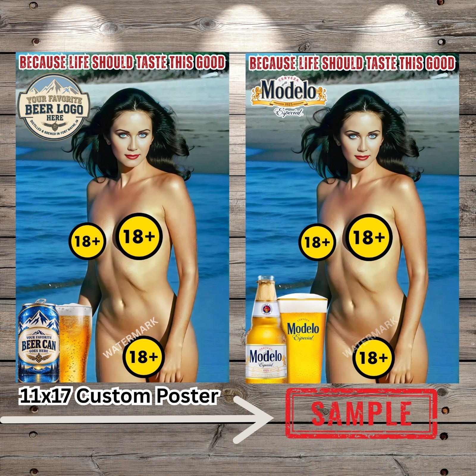 11x17 Linda Carter Custom Beer & Alcohol Poster Message Us Your Favorite Brand