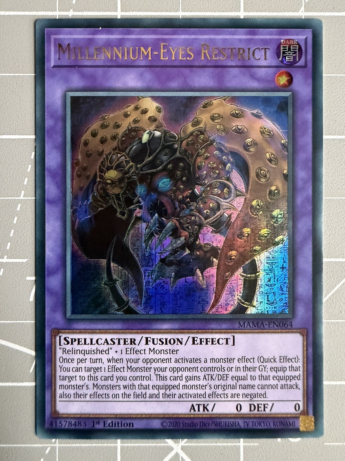 Millennium-Eyes Restrict - Secret Pharaoh\'s Rare - MAMA-EN064 Yu-Gi-Oh 1st Ed 
