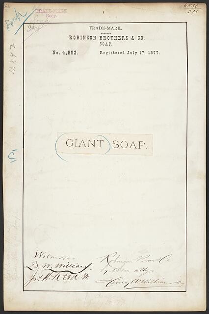 Photo:Robinson Brothers Co Giant Soap Trade Mark 1877 Antique Print