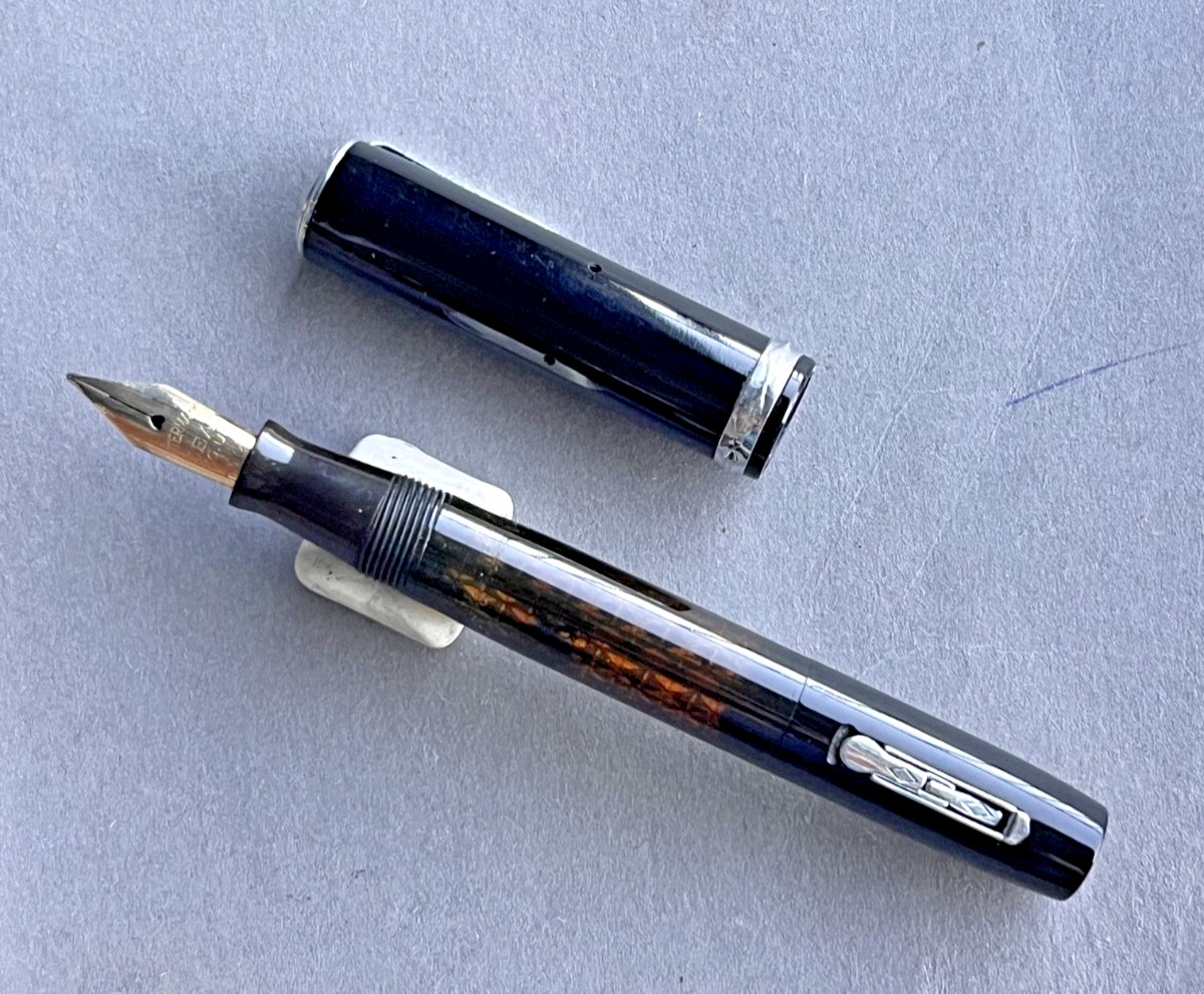 Waterman Lady Patricia Ink Vue, Black Lace, Very Good Condition, Flex, Restored