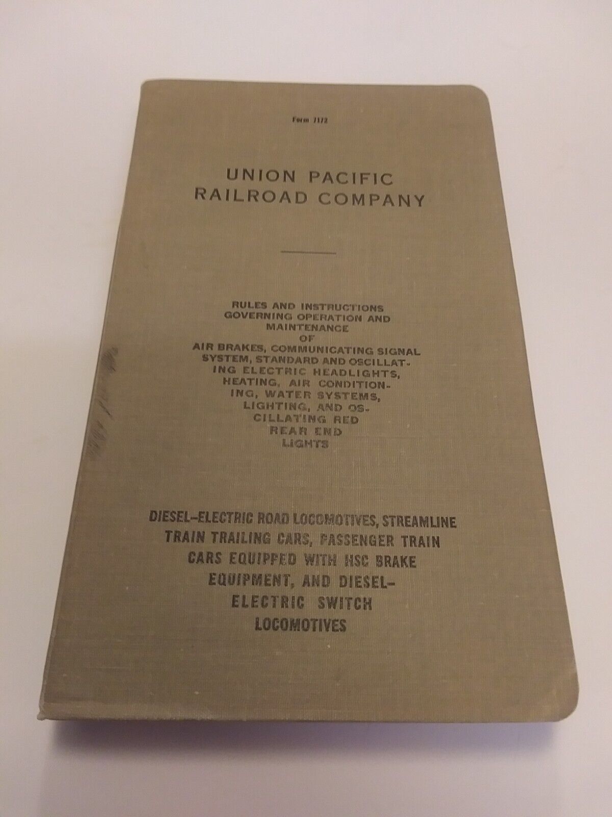 Vintage Union Pacific Railroad Company Form 7172 Rules And Instructions Book