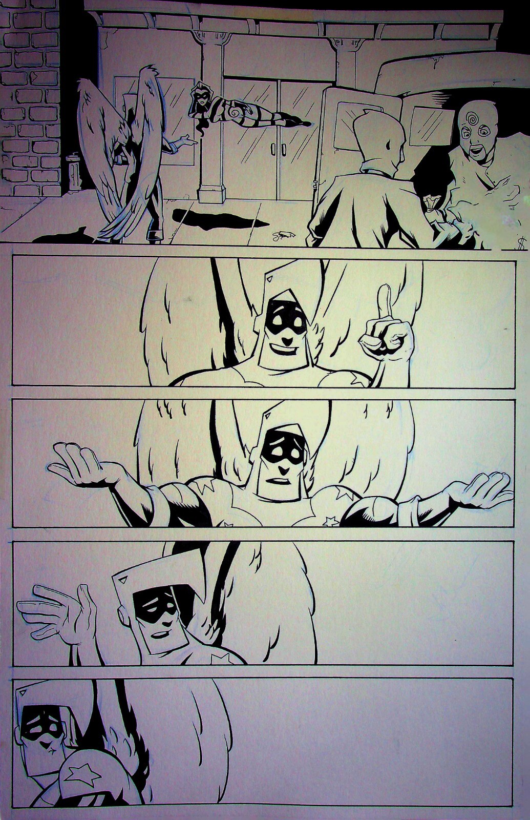 Supermansion 2017 #2C Original MATT HEBB Hand-Drawn Interior Titan Comics Page