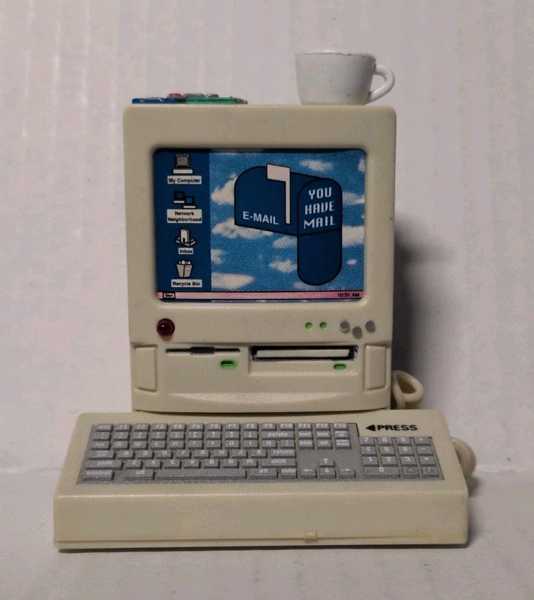 Vintage 1997 You've Got Mail Talking Computer Refrigerator Magnet Tested Works