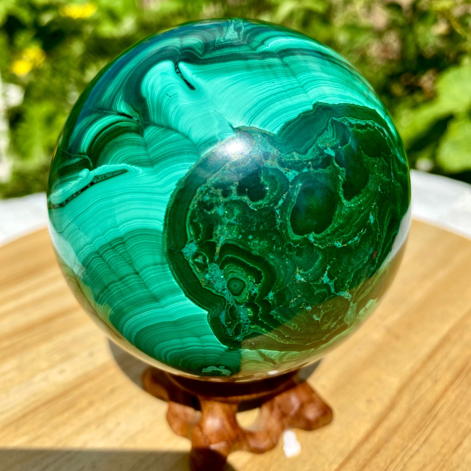 2LB  Natural Malachite Quartz Sphere Energy Crystal Ball Reiki Gift Decor Gem