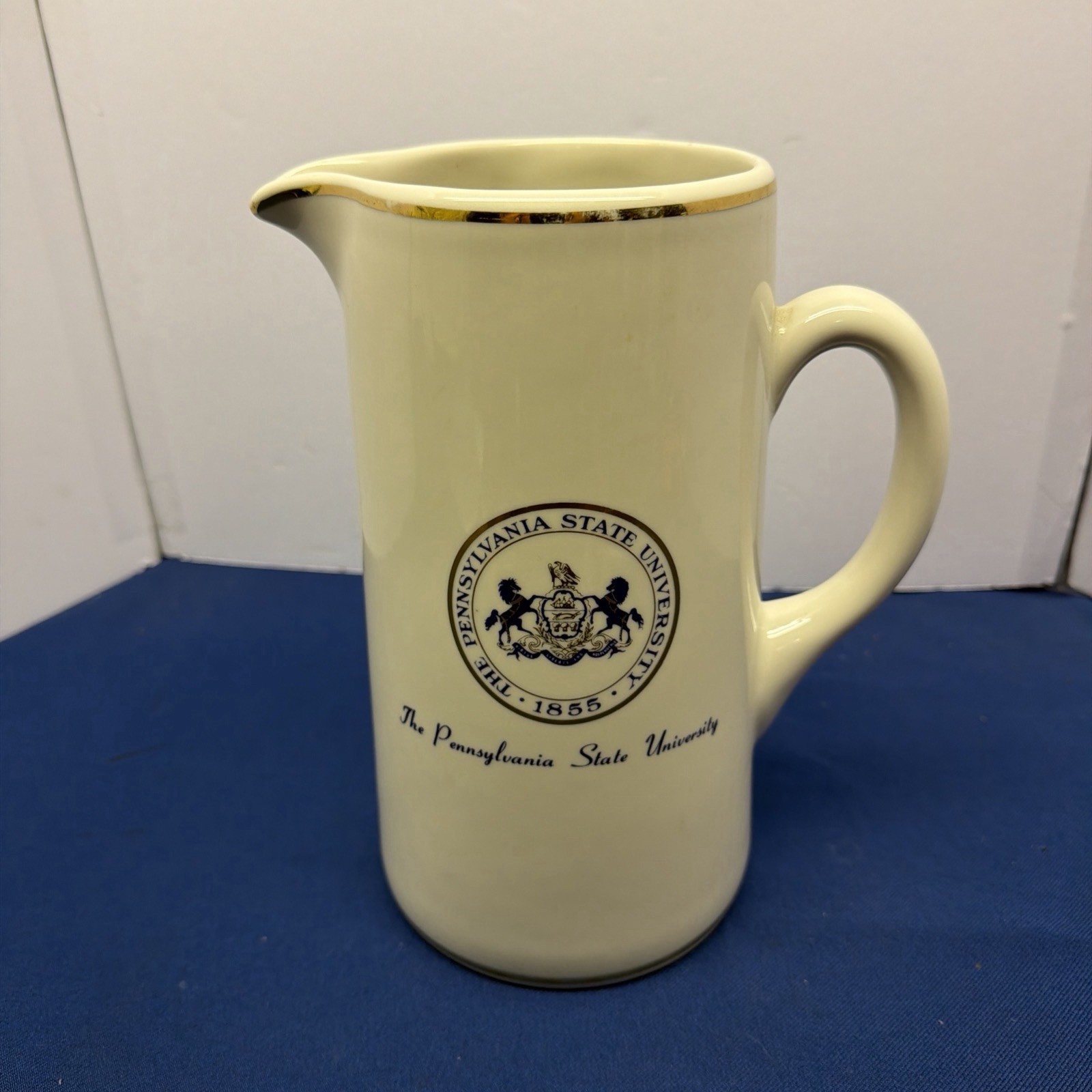 Vintage Pitcher Penn State Nittany Lions American Dec. Trenton-10-NJ 9.75” X 5.2 Vintage Pitcher Penn State Nittany Lions American Dec. Trenton-10-NJ 9.75” X 5.2