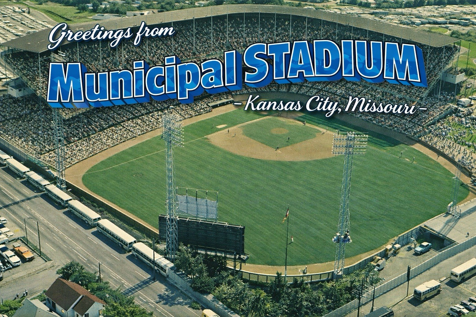 MODERN Postcard Municipal Stadium Kansas City, Missouri A219