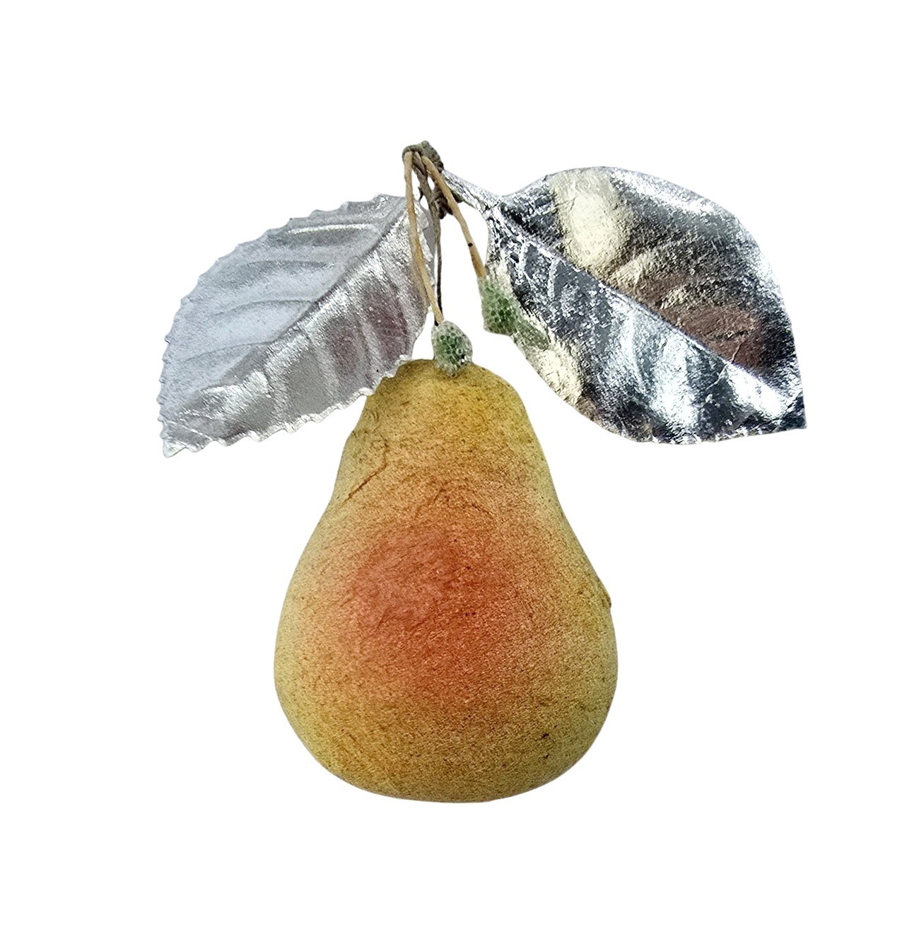 Antique Christmas Ornament / Fruit / Cotton Pear, Circa 1930 (# 18957)
