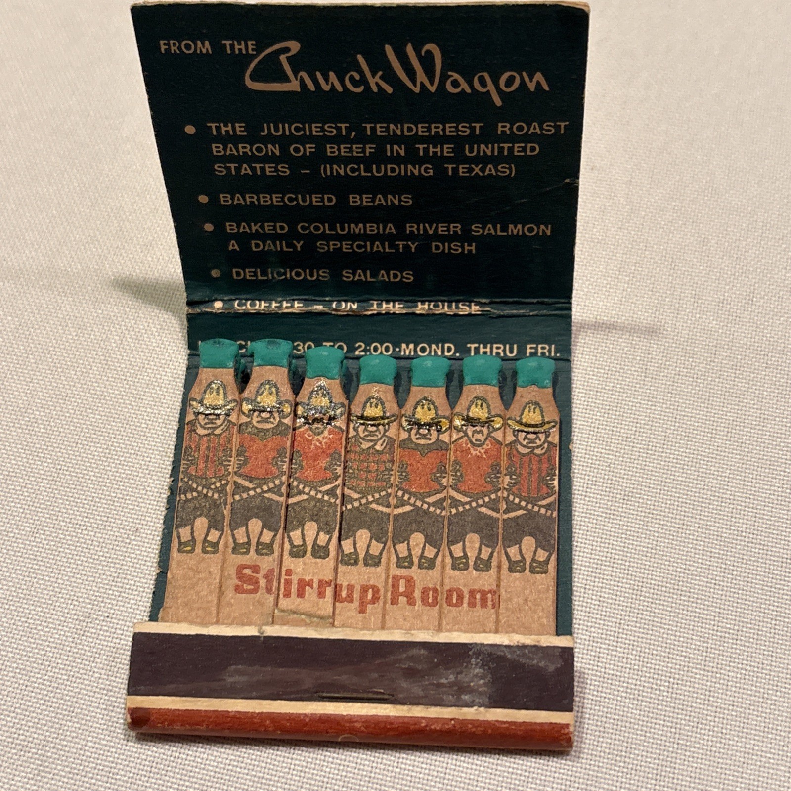 Vintage The Stirrup Room Restaurant Matchbook-Hotel Multnomah Portland, Oregon Vintage The Stirrup Room Restaurant Matchbook-Hotel Multnomah Portland, Oregon