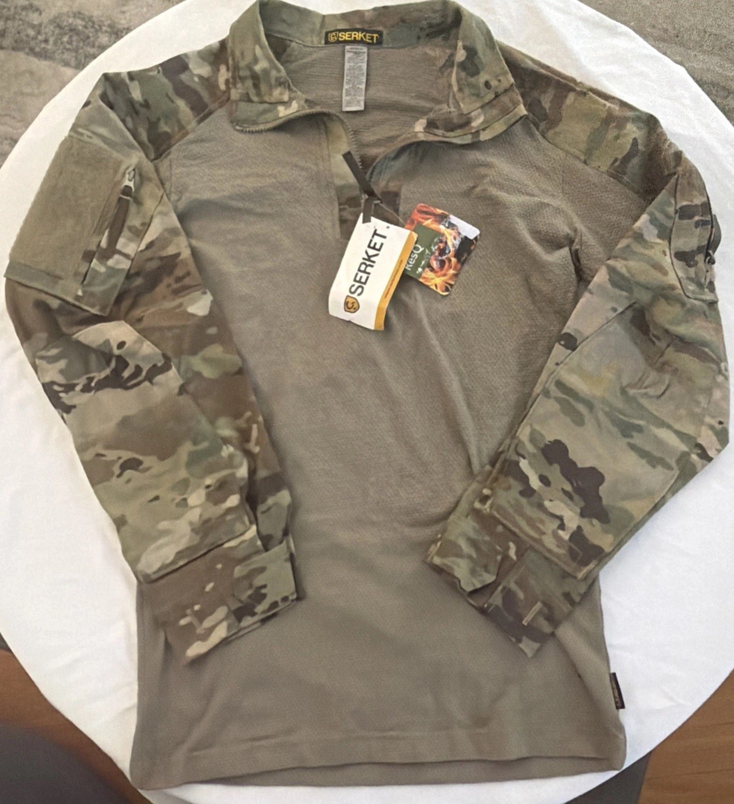 NWT Serket Combat Mens OCP Multicam 1/4 Zip Tactical Army Ripstop Camo Green NWT Serket Combat Mens OCP Multicam 1/4 Zip Tactical Army Ripstop Camo Green