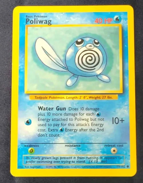 Poliwag 59/102 Base Set Unlimited LP Pokemon TCG