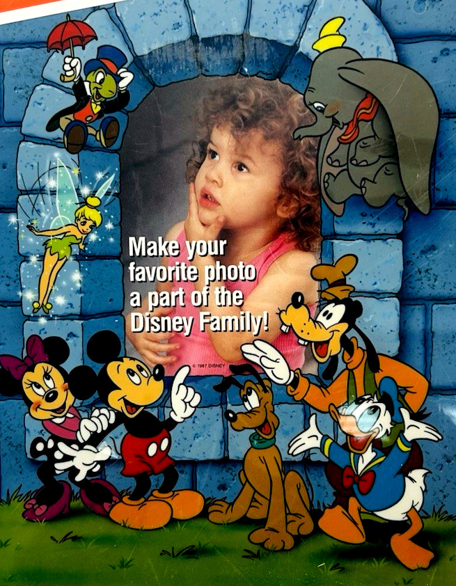Vtg Walt Disney 1987 Mickey Mouse/Mini Pluto Donald Duck Photo Fantasy Frame