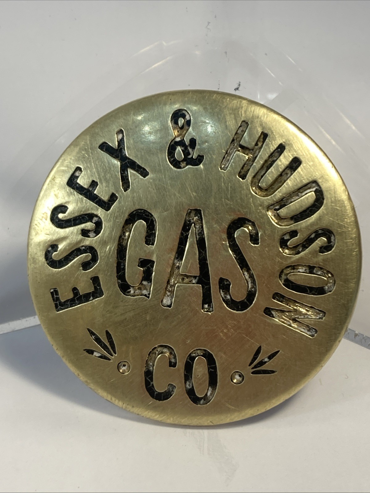 VTG ESSEX & Hudson GAS Company Co. Brass Belt Buckle 1930s HTF  2