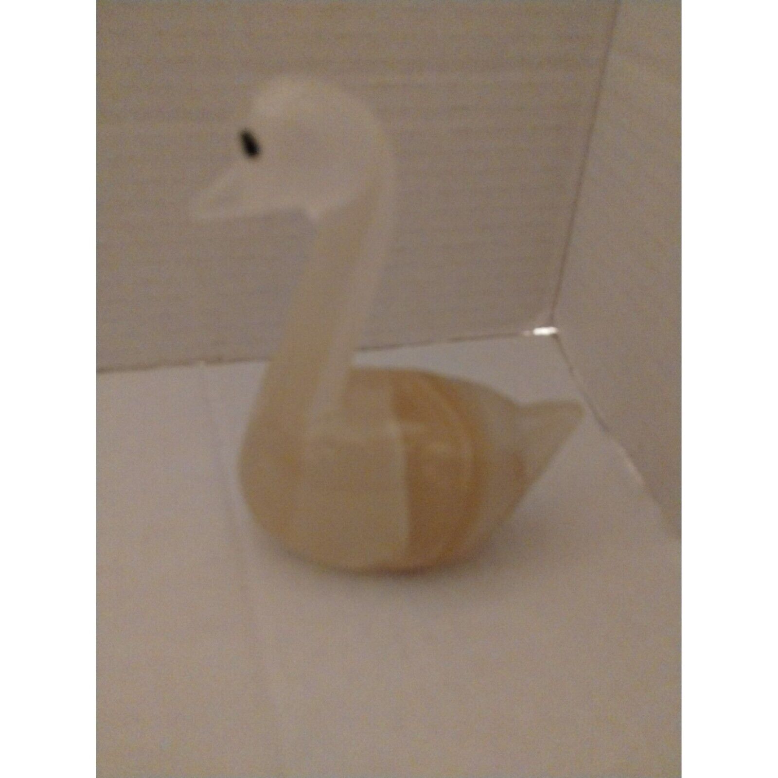 Hand Carved White Onyx Swan Figurine