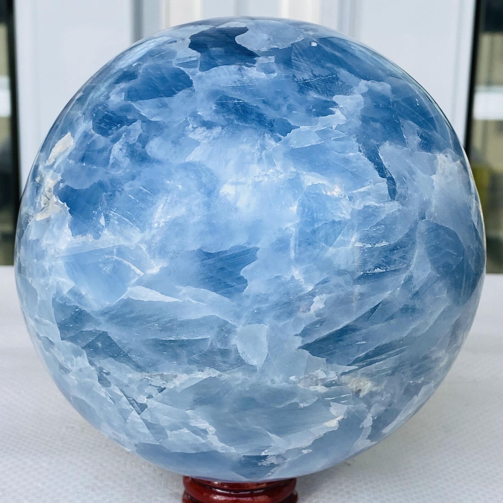 Natural Blue Celestite Crystal Sphere Ball Healing Madagascar 3240G