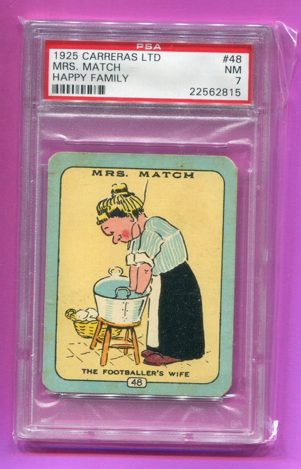 1925 CARRERAS LTD. TOBACCO HAPPY FAMILY CIGARETTE CARD #48 MRS. MATCH PSA 7