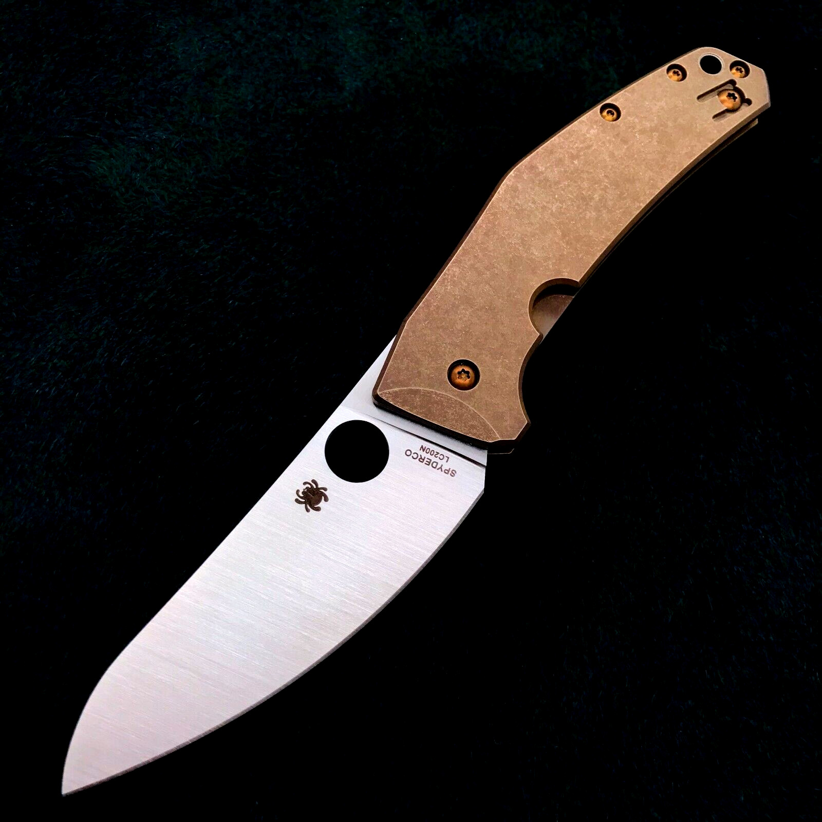 Spyderco C211TIP SpydieChef ~ Marcin Slysz Plain Edge Knife LC200N  Dirty Bronze