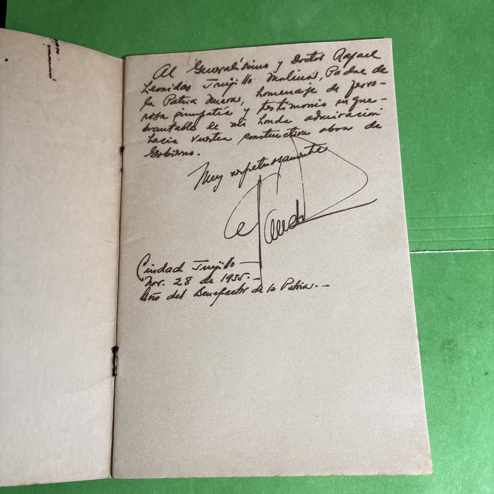 L@@K DOMINICAN REPUBLIC  BOOK DEDICATED 1955 PRESIDENT  RAFAEL TRUJILLO