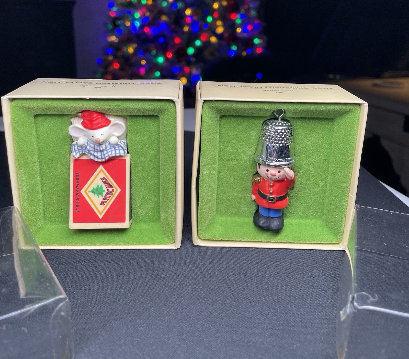 Vintage 1979 Ornaments Matchless Christmas & Little Trimmer in Boxes Hallmark
