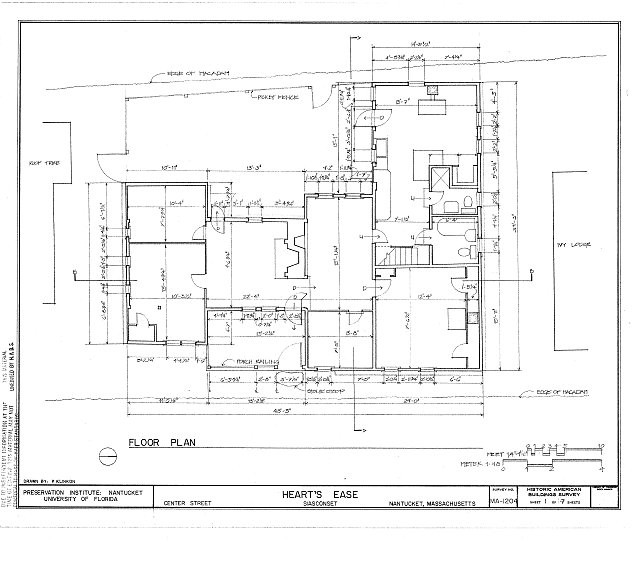 Photo:Siasconset Nantucket MA Heart\'s Ease Floor Plan 1930s HABS
