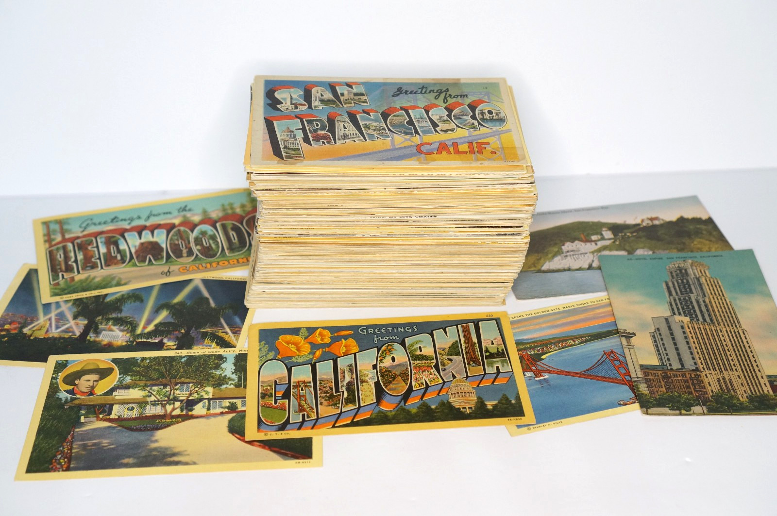CALIFORNIA Postcard LOT 250 Vintage CA Views Old Post Cards Used & Unused Huge