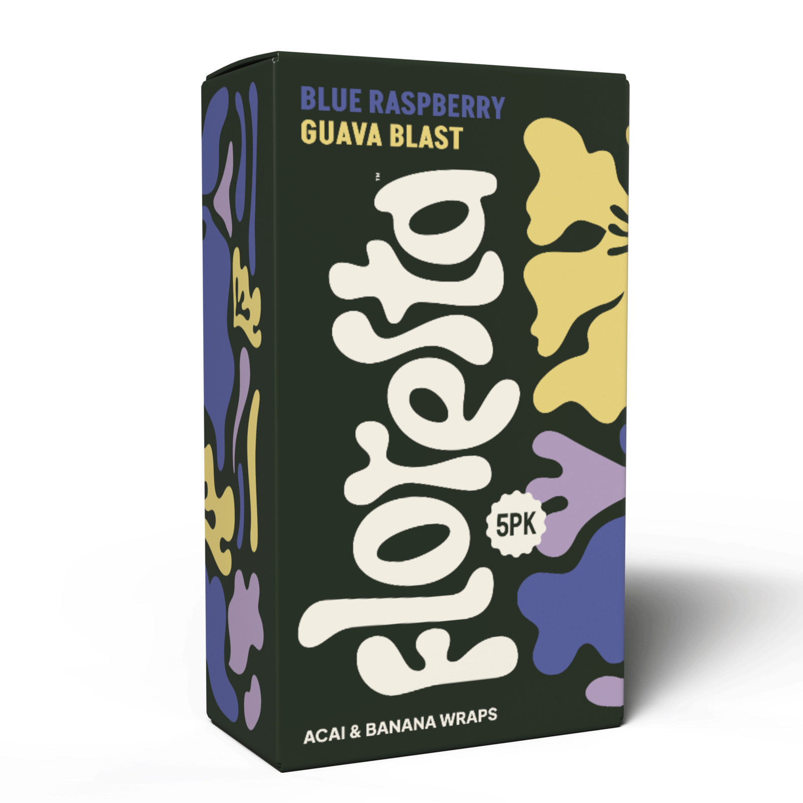 Floresta Acai Wraps - Blue Raspberry Guava Banana + Acai Blend Wraps. Box of 25