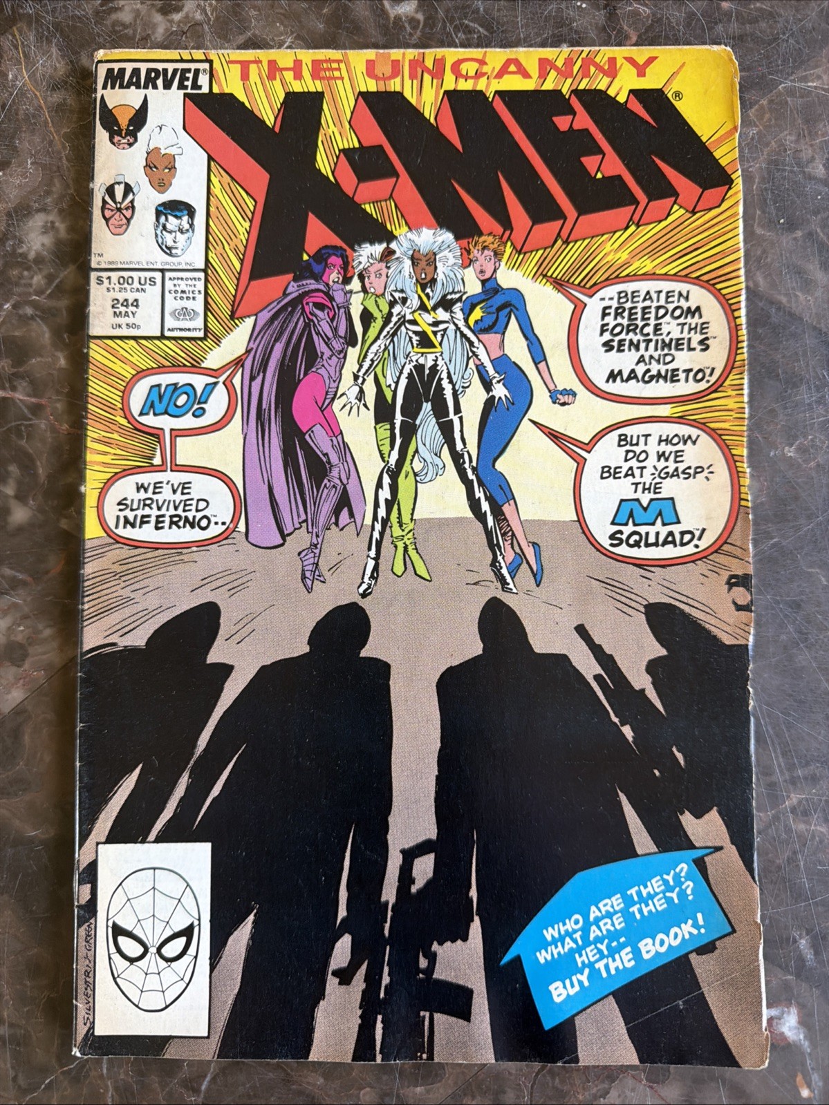Marvel Comics Uncanny X-Men #244 1989 Claremont, 1st Appearance of Jubilee C020