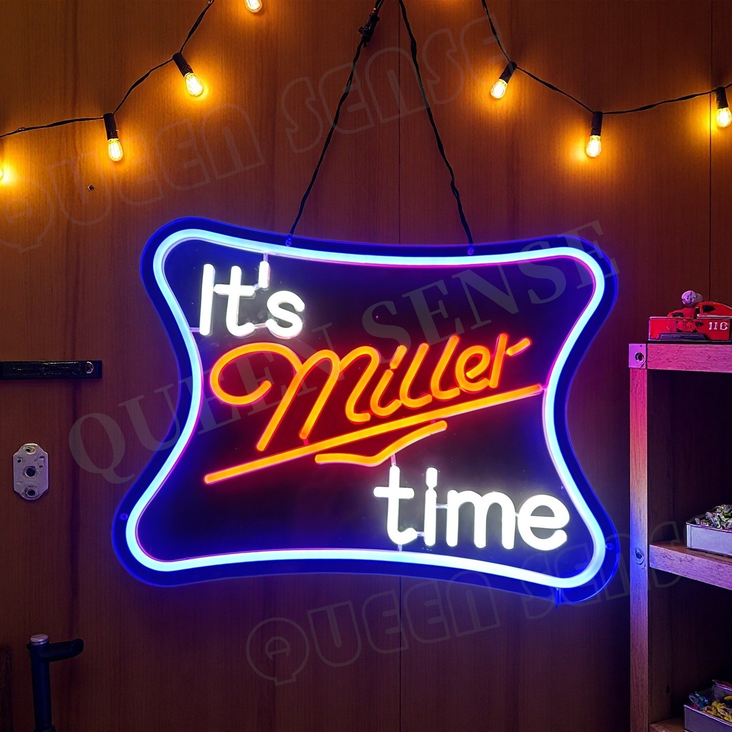 It\'s Miller Time Beer Bar LED Neon Sign With Dimmer USB Powered Adjustable Light