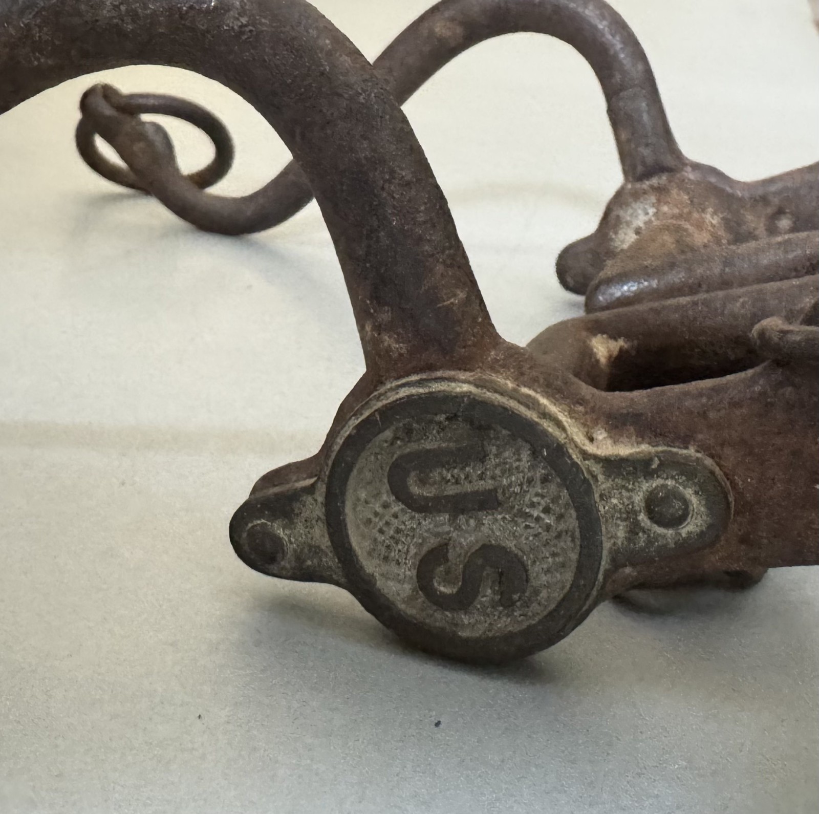 US Cavalry Horse Curb Bit with Old Leather Halter - Civil War Era - Model 1859 US Cavalry Horse Curb Bit with Old Leather Halter - Civil War Era - Model 1859
