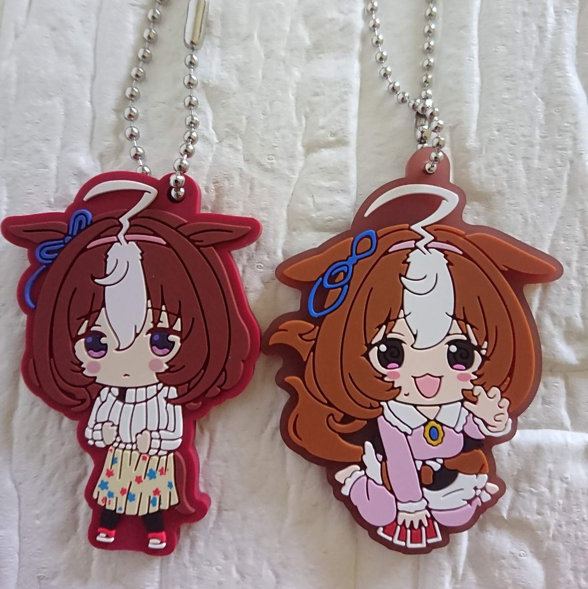 Umamusume Meisho Doto Mascot Keychain, Relax time Keychain, Set of 2 -Used