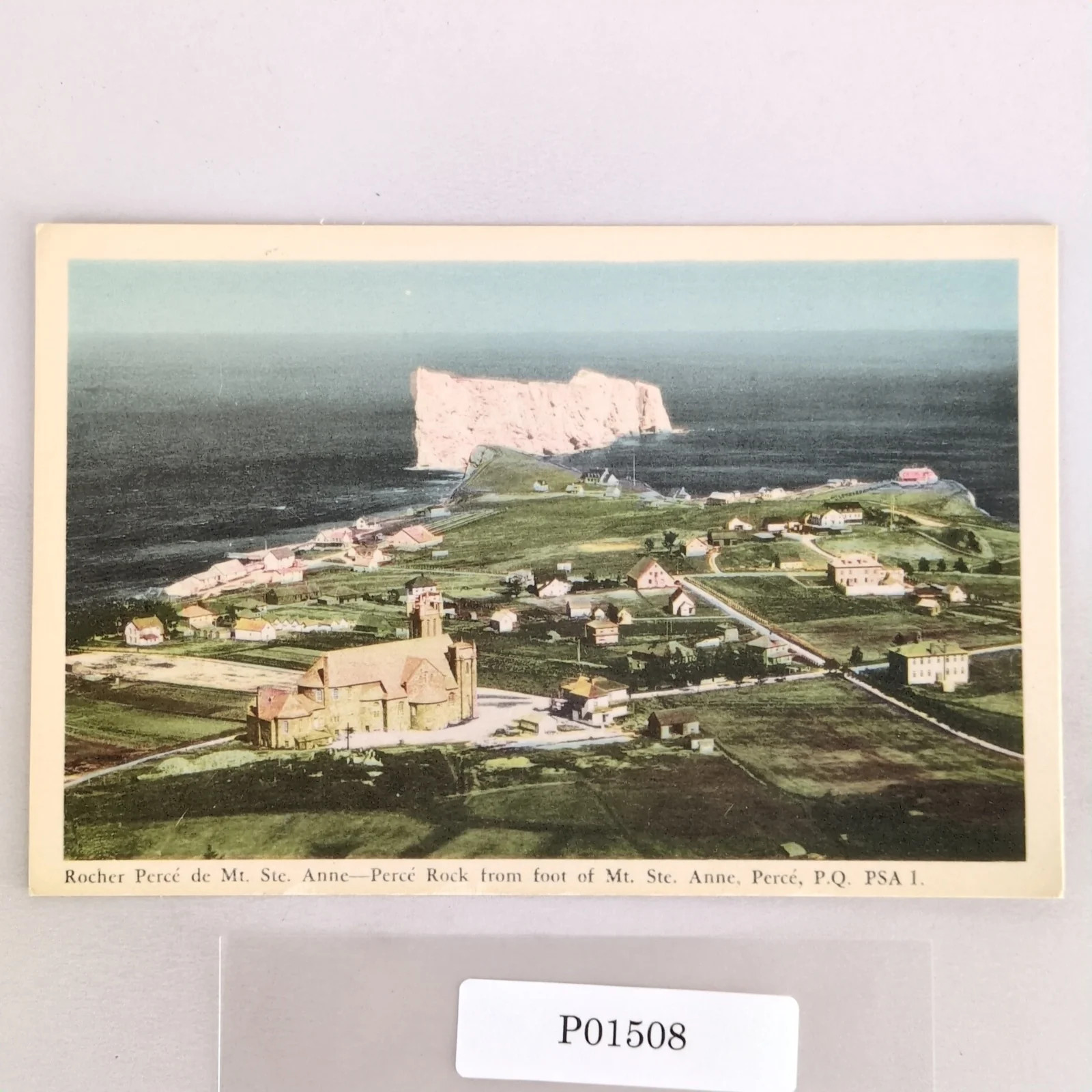 Perce Rock Mt Ste Anne Quebec Canada 1940s Postcard Photogelatine
