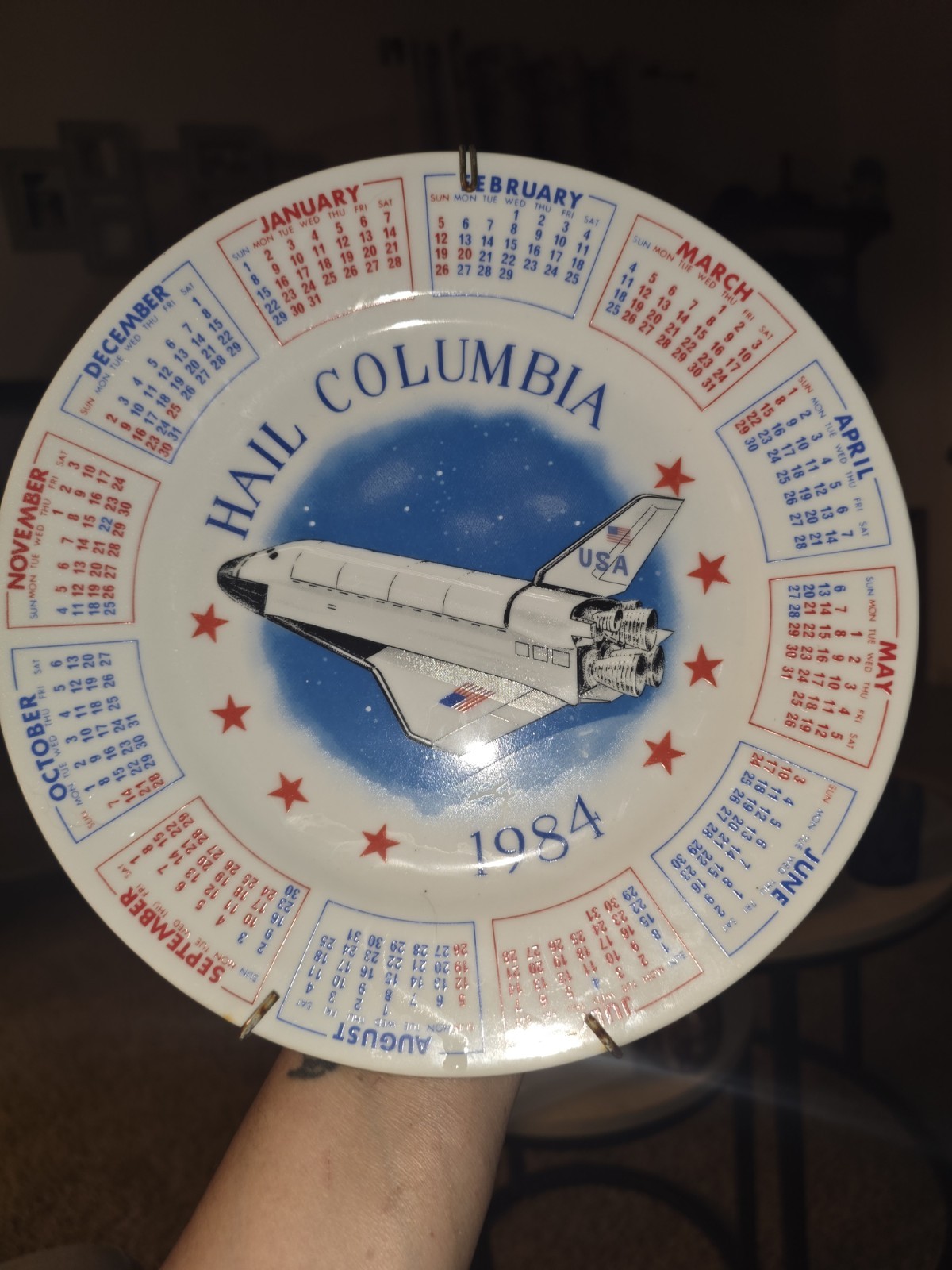 Hail Columbia 1984 Calendar Collectors Plate 9” Spencer Gifts Hail Columbia 1984 Calendar Collectors Plate 9” Spencer Gifts