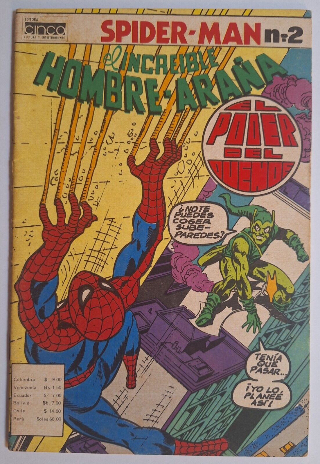 The Amazing Spiderman #98 Gil Kane Art spanish Hombre Araña 2 CINCO Variant 1978