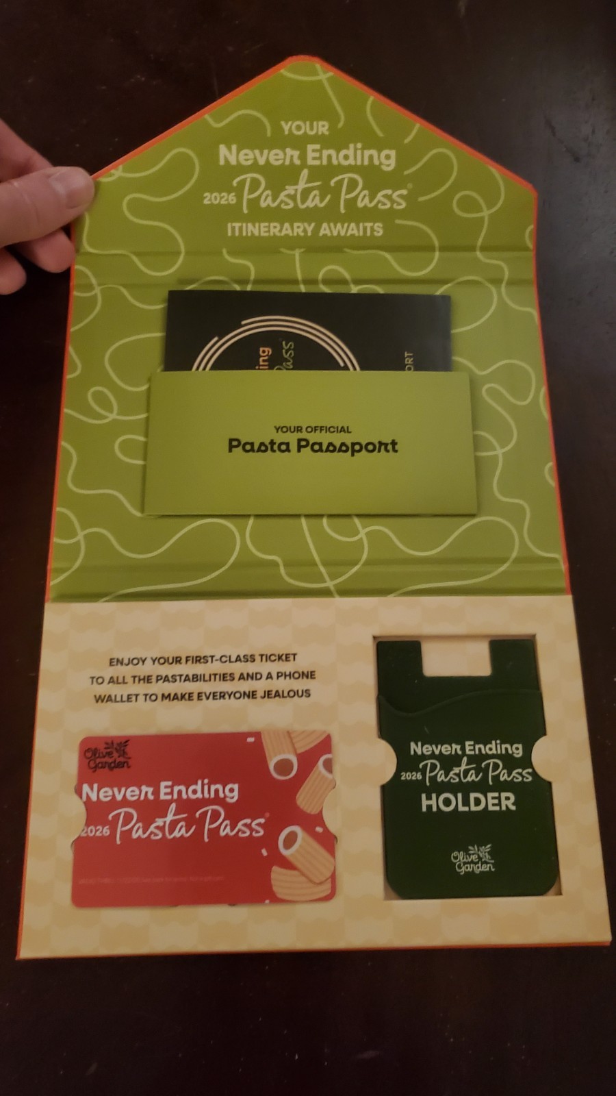 2026 Olive Garden Unlimited Pasta Pass (Male Name) UNLIMITED VISITS ~ 40 Days