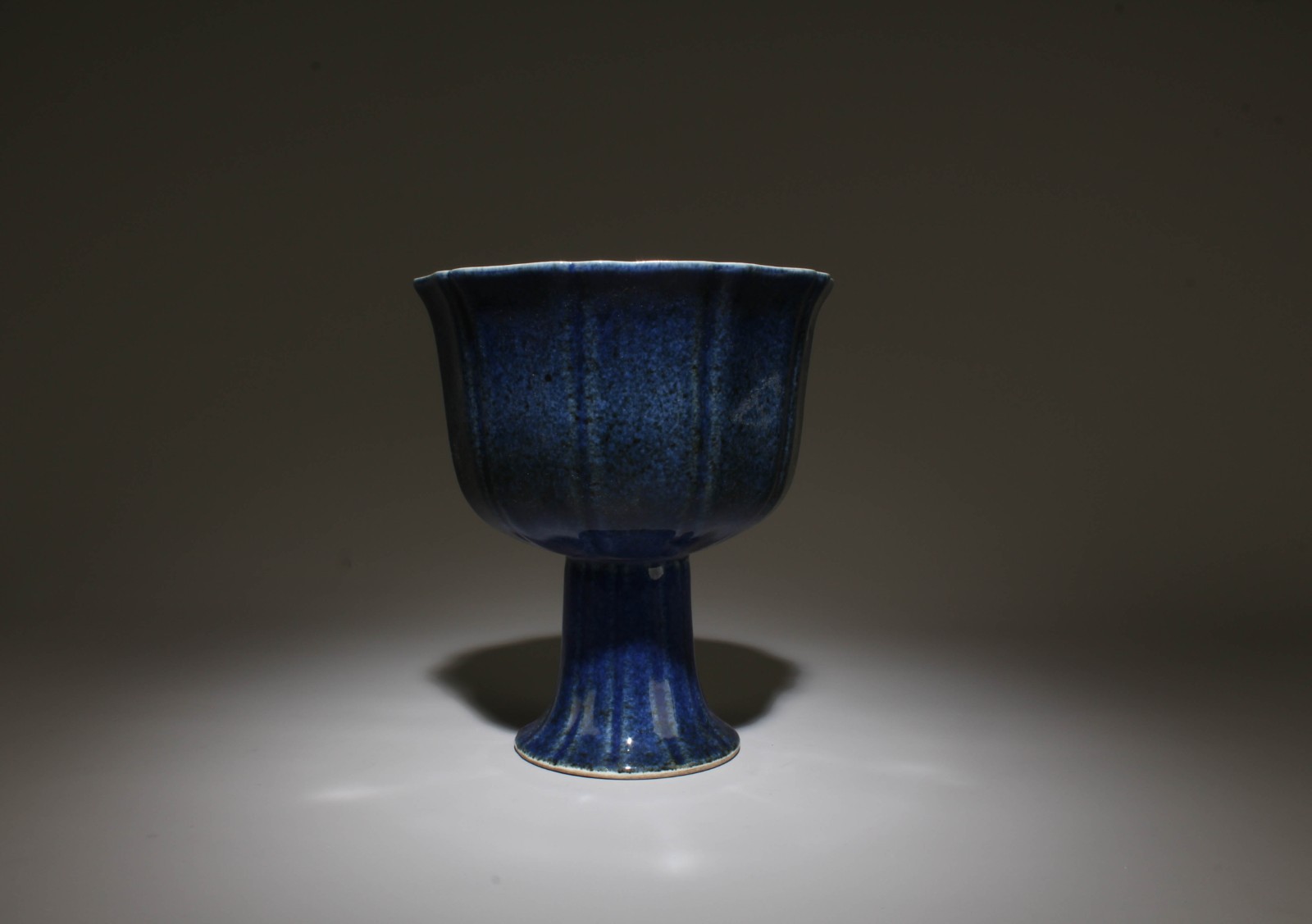 A Blue Glazed Stem Cup