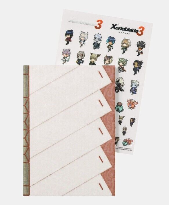 New Xenoblade 3 Mio's diary style notebook with mini character stickers Limited