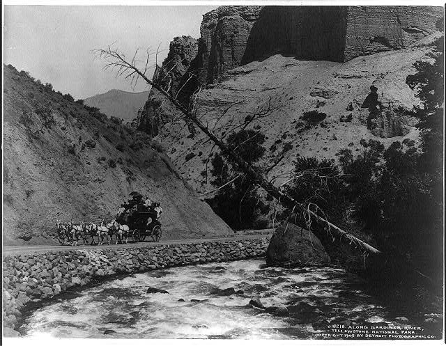 Photo:Gardiner River Yellowstone National Park 1905 Stagecoach Rapids