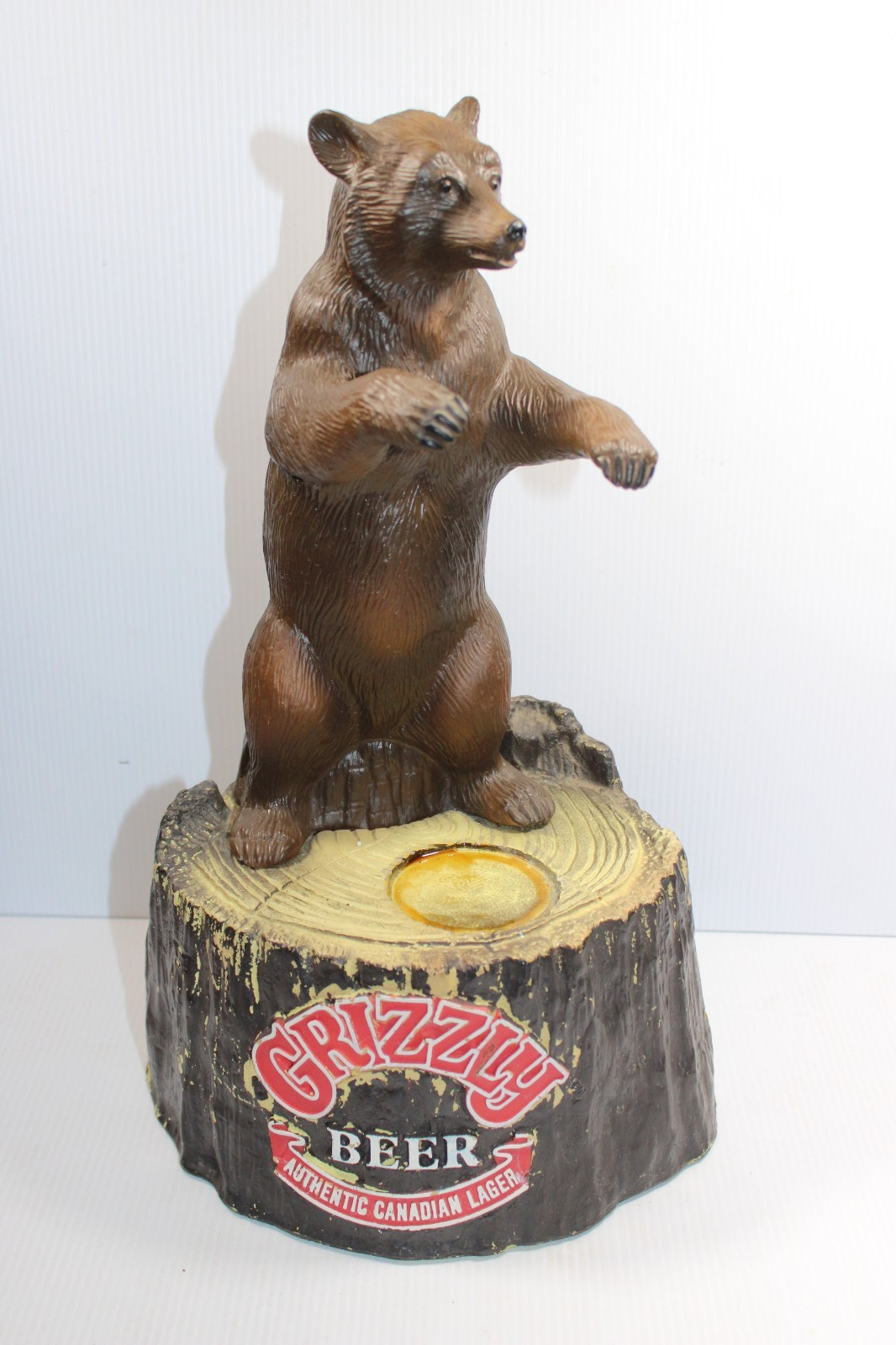 Vintage 1985 Canadian Grizzly Beer Counter Display With Standing Bear Lager 16”