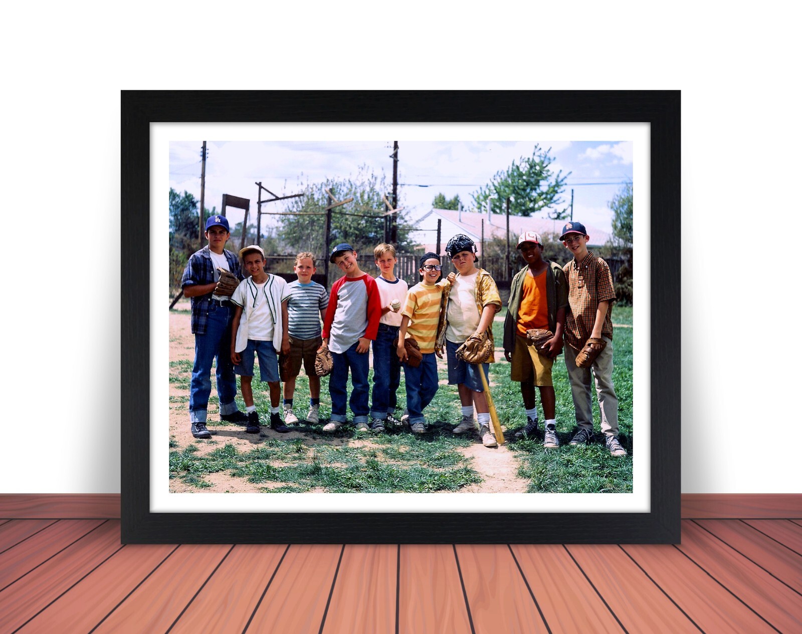 Framed The SANDLOT Cast Photo Picture 1993 BASEBALL MOVIE - 8x10 or 11x14 (W1)
