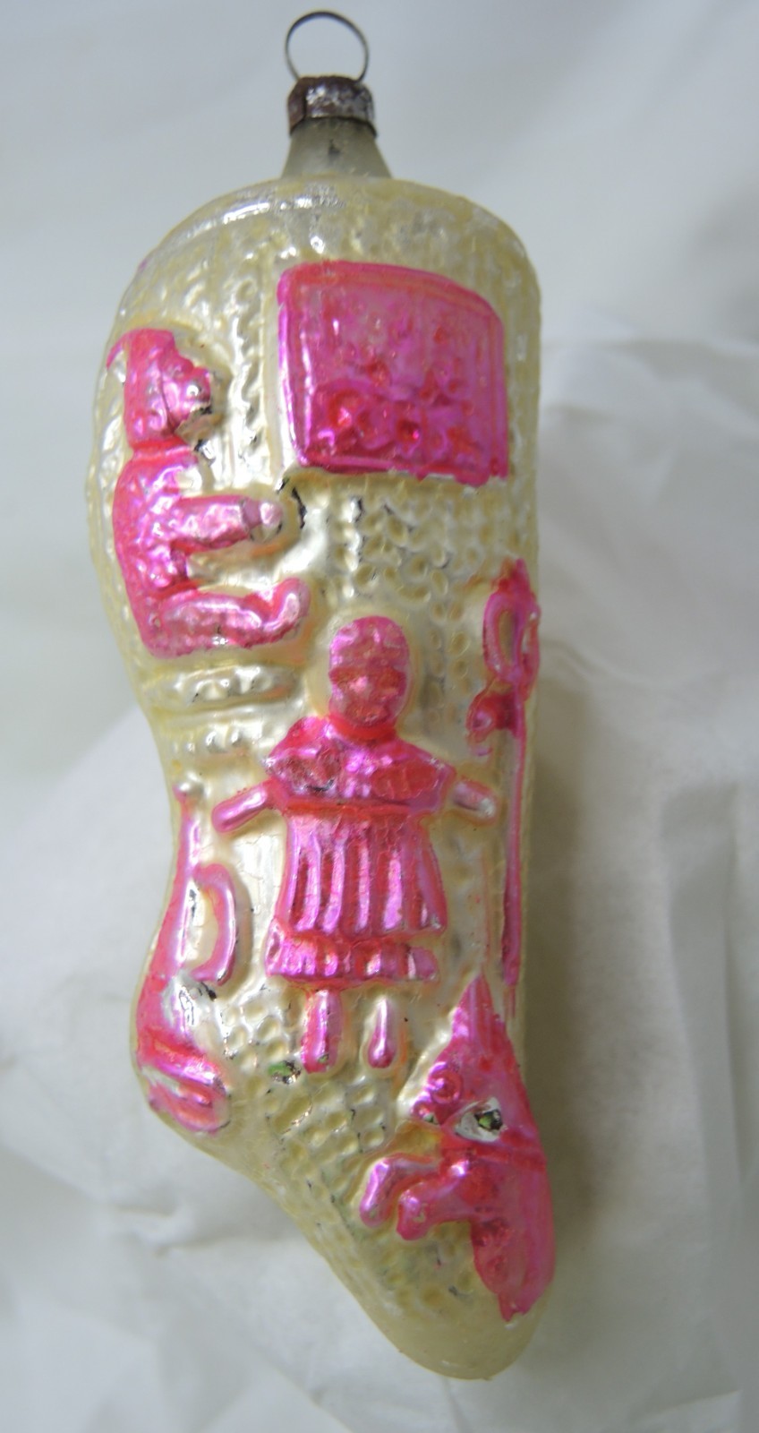 Antique Christmas German LARGE STOCKING ORNAMENT