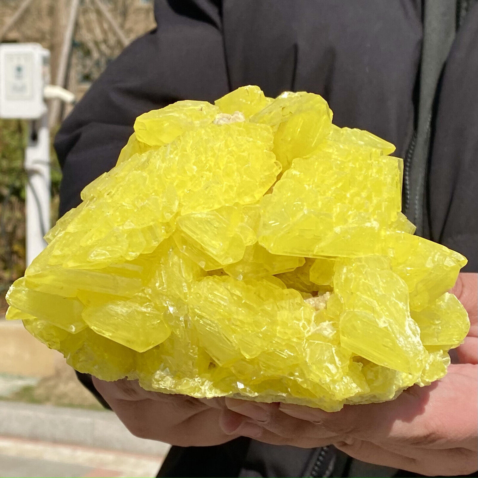 4.31LB Rare yellow sulfur crystal quartz crystal mineral specimen